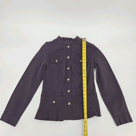 BandolinoBlu Military Jacket Shacket Womens Medium Purple Weathered Distressed - Picture 6 of 7